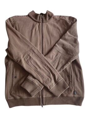 BOSS Hugo Boss Cotton Full Zip Brown Sweater/Sweatshirt XL